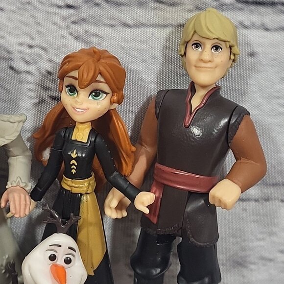 Disney Frozen Figures Large Lot Trolls Sven Kristoff Young Twin Elsas Anna Olaf - Picture 2 of 12